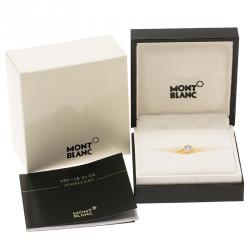 Pre Owned Montblanc Cabochon De Montblanc Milky Quartz Rose Gold Ring 56