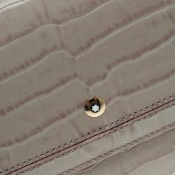 Pre Owned Montblanc Lilac Croc Embossed Leather French Wallet