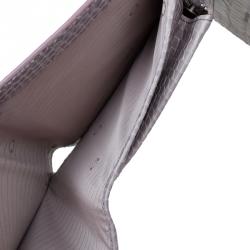 Pre Owned Montblanc Lilac Croc Embossed Leather French Wallet