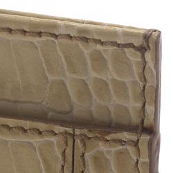 Montblanc Beige Croc Embossed Leather Card Holder