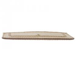 Montblanc Beige Croc Embossed Leather Card Holder