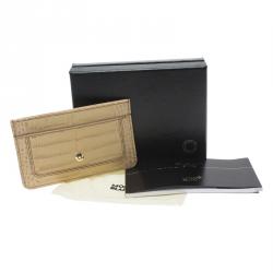 Montblanc Beige Croc Embossed Leather Card Holder