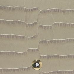 Pre Owned Montblanc Beige Croc Embossed Leather Zip Around Coin Purse