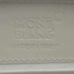 Pre Owned Montblanc Beige Croc Embossed Leather Zip Around Coin Purse