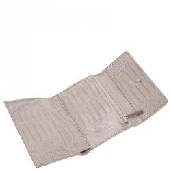 Montblanc Lilac Croc Embossed Leather French Wallet