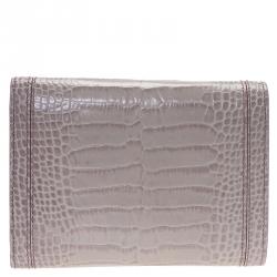 Montblanc Lilac Croc Embossed Leather French Wallet