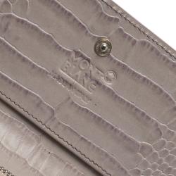 Montblanc Lilac Croc Embossed Leather French Wallet