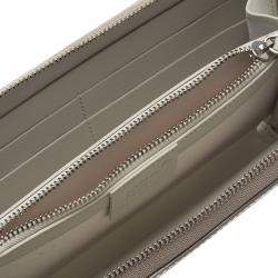 Pre Owned Montblanc Beige Croc Embossed Boheme Zip Around Wallet