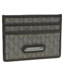 Pre Owned Montblanc Beige/Brown Coated Canvas Signature Pocket Holder 4CC