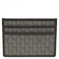 Pre Owned Montblanc Beige/Brown Coated Canvas Signature Pocket Holder 4CC