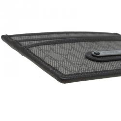 Pre Owned Montblanc Beige/Brown Coated Canvas Signature Pocket Holder 4CC