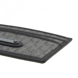 Pre Owned Montblanc Beige/Brown Coated Canvas Signature Pocket Holder 4CC