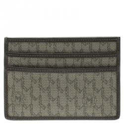 Pre Owned Montblanc Beige/Brown Coated Canvas Signature Pocket Holder 4CC