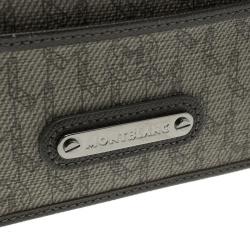 Pre Owned Montblanc Beige/Brown Coated Canvas Signature Pocket Holder 4CC