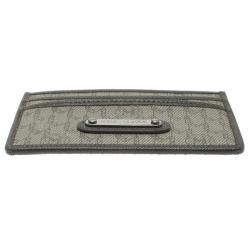 Pre Owned Montblanc Beige/Brown Coated Canvas Signature Pocket Holder 4CC