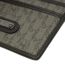 Pre Owned Montblanc Beige/Brown Coated Canvas Signature Pocket Holder 4CC