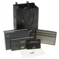 Pre Owned Montblanc Beige/Brown Coated Canvas Signature Pocket Holder 4CC