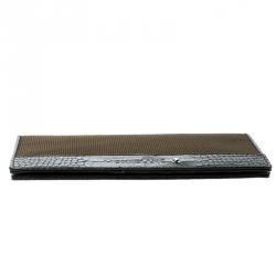 Montblanc Khaki/Brown Fabric and Embossed Leather Nightflight Wallet 6CC