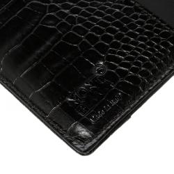 Montblanc Khaki/Brown Fabric and Embossed Leather Nightflight Wallet 6CC