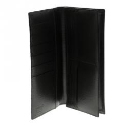 Pre Owned Montblanc Gun Metal Leather Westside Black Mystery Wallet 14CC