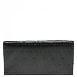 Pre Owned Montblanc Gun Metal Leather Westside Black Mystery Wallet 14CC