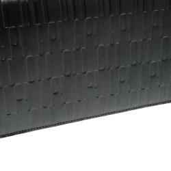 Pre Owned Montblanc Gun Metal Leather Westside Black Mystery Wallet 14CC