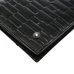Pre Owned Montblanc Gun Metal Leather Westside Black Mystery Wallet 14CC