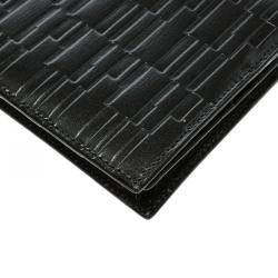 Pre Owned Montblanc Gun Metal Leather Westside Black Mystery Wallet 14CC