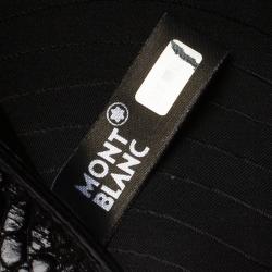 Pre Owned Montblanc Black Sand Lizard Embossed Leather Small Agenda