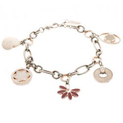 Pre Owned Montblanc Star Signet Silver Multi Charm Bracelet 20 cm
