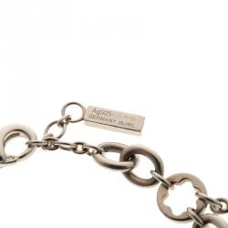 Pre Owned Montblanc Star Signet Silver Multi Charm Bracelet 20 cm