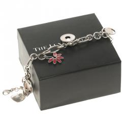 Pre Owned Montblanc Star Signet Silver Multi Charm Bracelet 20 cm