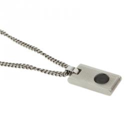 Pre Owned Montblanc Diamond Stainless Steel Pendant Necklace