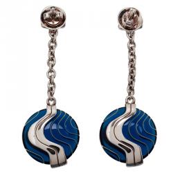 Pre Owned Montblanc Blue Pendant Silver Earrings