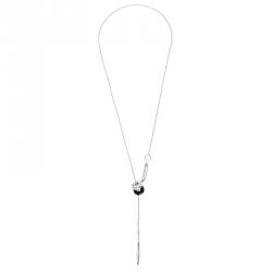 Pre Owned Montblanc Ceramic Silver Lariat Necklace