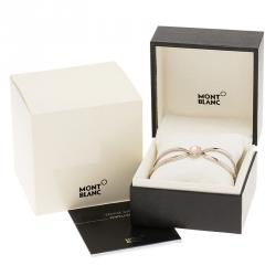 Pre Owned Montblanc Cabochon de Montblanc Collection Rose Quartz Star Link Silver Bracelet