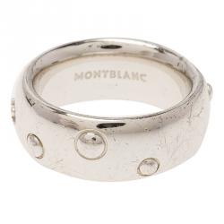 Pre Owned Montblanc Silver Band Ring Size 58
