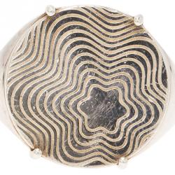 Pre Owned Montblanc Star Signet Silver Ring Size 56