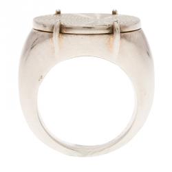 Pre Owned Montblanc Star Signet Silver Ring Size 56