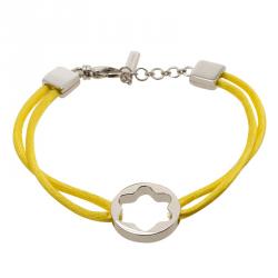 Pre Owned Montblanc Star Collection Yellow Satin Silver Star Bracelet