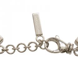 Pre Owned Montblanc Star Collection Yellow Satin Silver Star Bracelet