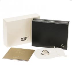 Pre Owned Montblanc Heart & Star Charms Double Attached Silver Ring Size 52