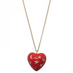 LOUIS VUITTON Inclusion Heart Necklace Pomme d'Amour 204820