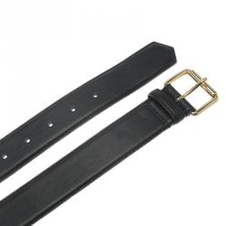 Moschino Black Leather Logo Chain Belt 105 CM