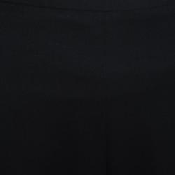 Pre Owned Moschino Couture Black Wool Embroidered Inches and Arrow Detail Pants S