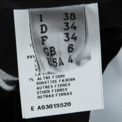 Pre Owned Moschino Couture Black Wool Embroidered Inches and Arrow Detail Pants S