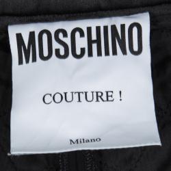 Pre Owned Moschino Couture Black Diamond Top Stitch Detail Trousers M