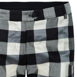 Pre Owned Moschino Monochrome Checked Knee Length Shorts M