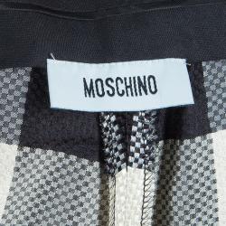 Pre Owned Moschino Monochrome Checked Knee Length Shorts M