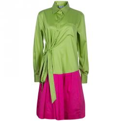 Pre Owned Moschino Colorblock Shirt Dress L